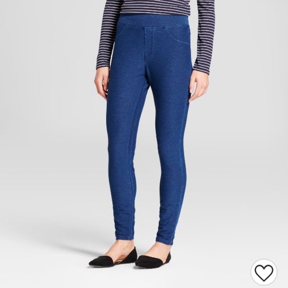 A New Day Dark Wash Full-Length Pull On Skinny Jeans Leggings Jegging Tights - Picture 8 of 9